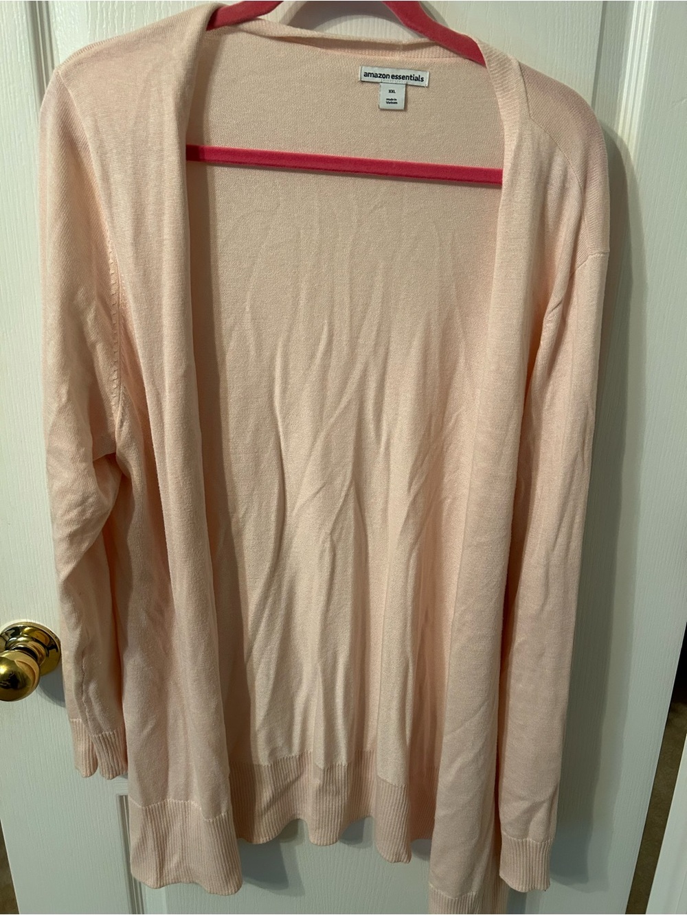 Amazon Essentials Pale Pink Open-Front Cardigan